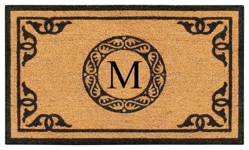 A1HC Hand-Crafted by Artisans Geneva Monogrammed Entry Doormat, 30"x48", M