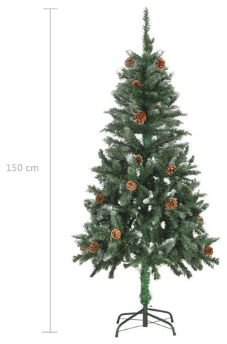 vidaXL Christmas Tree Decoration Artificial Xmas Tree with Pine Cones White