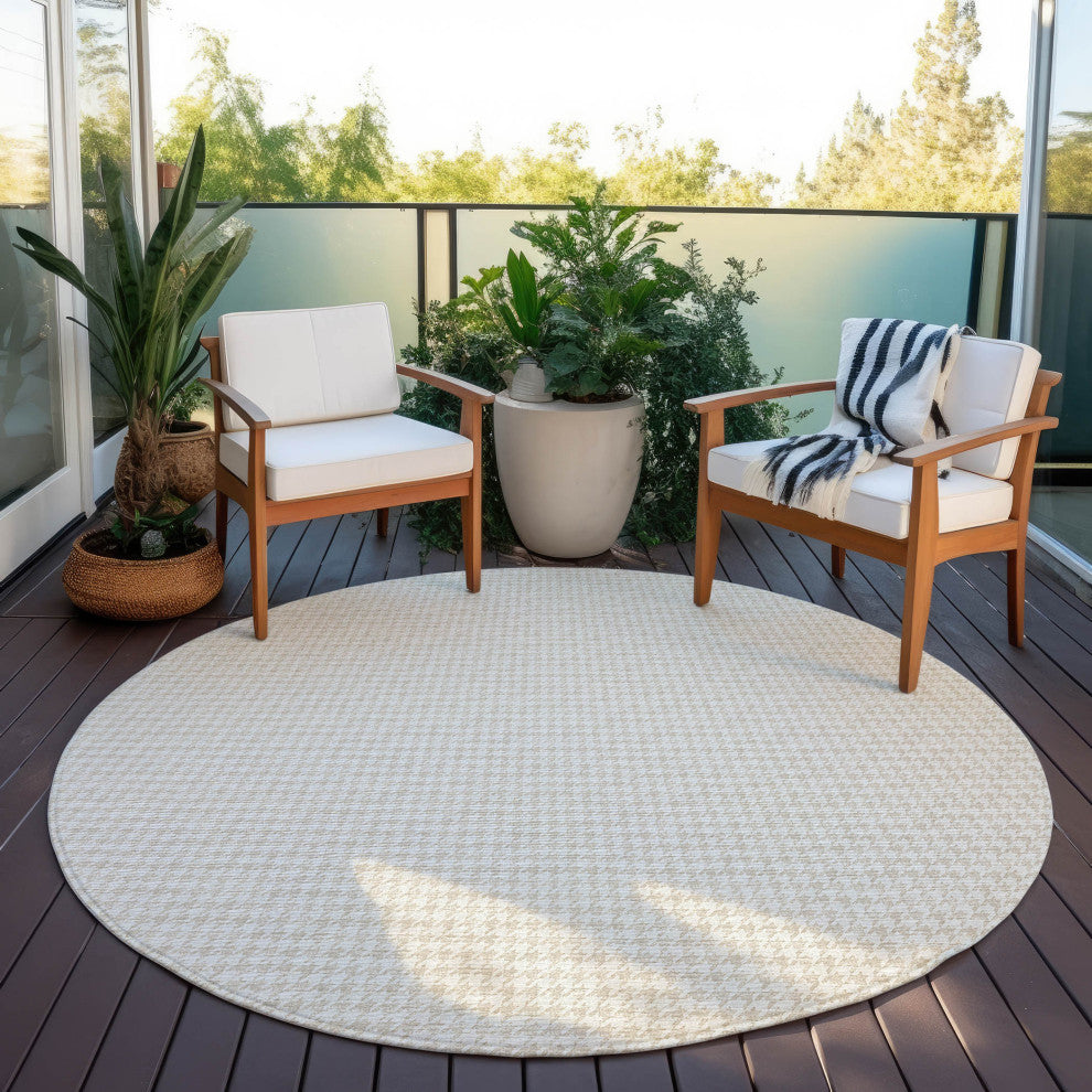 Indoor/Outdoor Hinton HN1 Linen Machine Washable 10' x 10' Rug