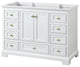 48" Single Bath Vanity, White, No Countertop, No Sink, Gold Trim