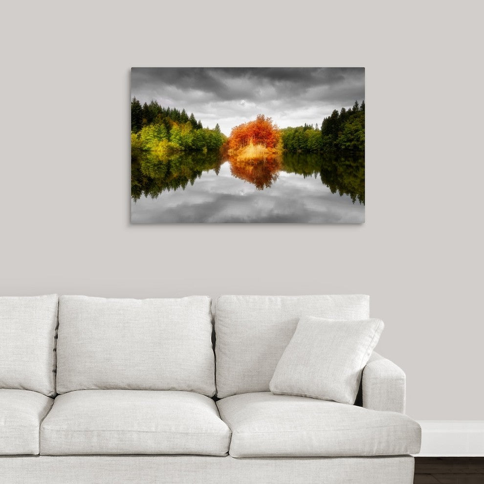 "Autumn on a Mirror" Wrapped Canvas Art Print, 36"x24"x1.5"