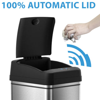 iTouchless 13 Gallon Sensor Trash Can with AbsorbX Odor Control System