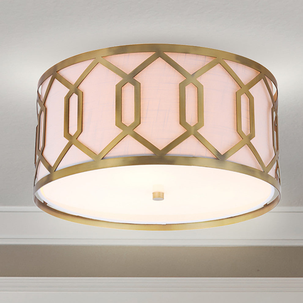 Hex 3-Light 16.25" Metal Flush Mount