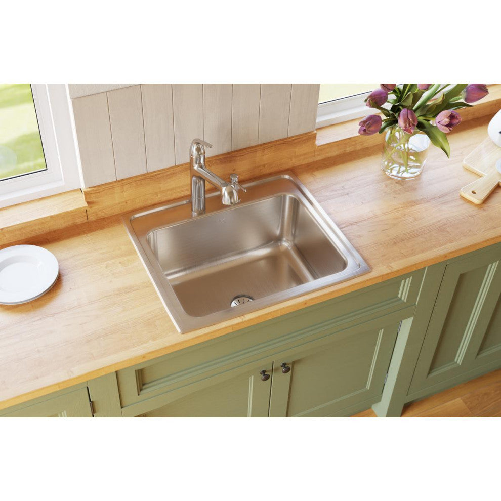 DLR252210PDMR2 Lustertone Classic Stainless Steel 25" Sink, Perfect Drain, Mr2