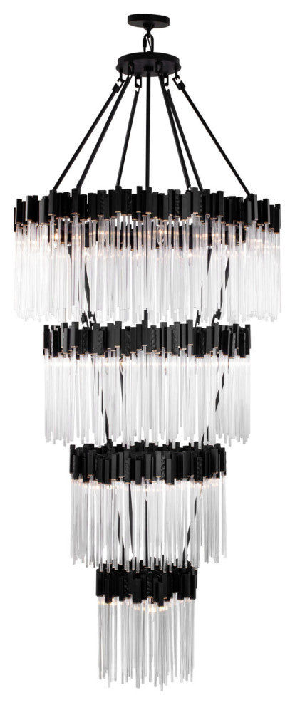 Varaluz 309C30 Matrix 30 Light 40"W Waterfall Chandelier - Matte Black