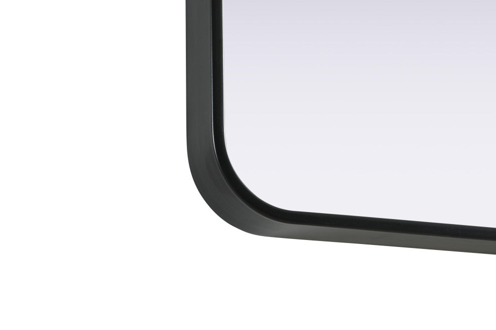 Home Living Contour Metal Rectangle Mirror 22x40, Black