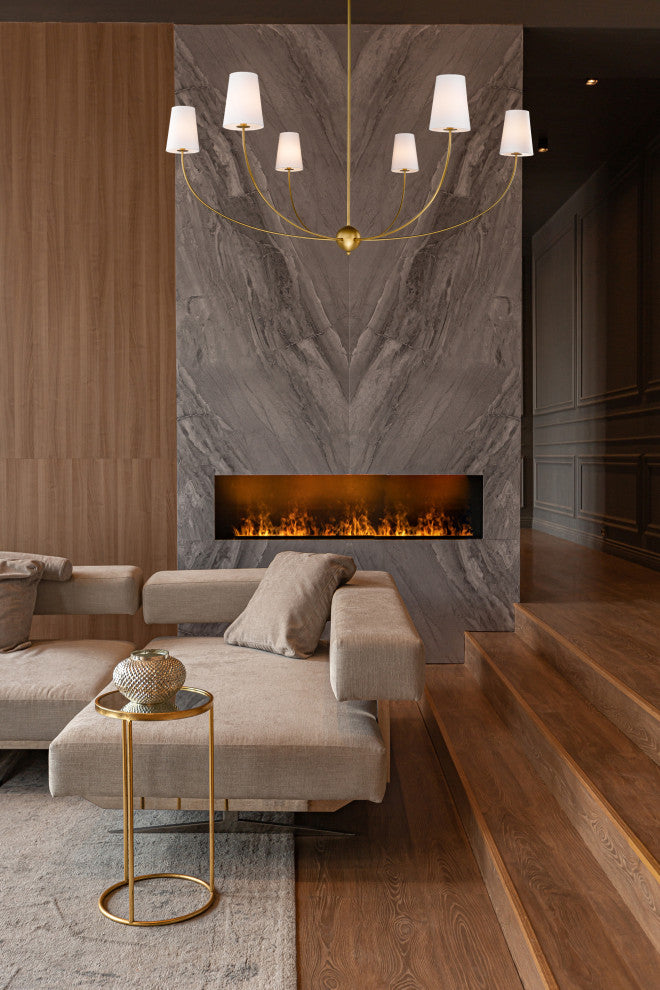 Z-LITE 6-Light Chandelier, Rubbed Brass