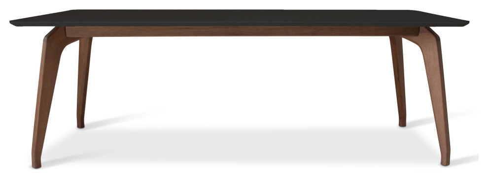 Modern Brazilian, Giane, Dining Table, Nogal Base, Black Top