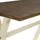 Albury Flip Top Table With Antique White Base and Wood Stain Top KD