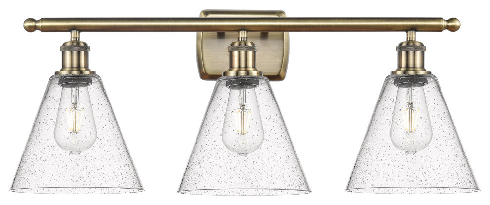 Innovations 516-3W-AB-GBC-84-LED 3 Light Bath Vanity Light, Antique Brass