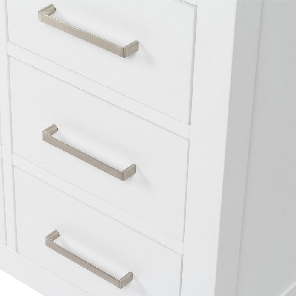 ARIEL Cambridge 55" Single Rectangle Sink Bathroom Vanity White With Quartz Top