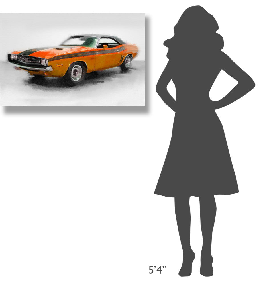 "1968 Dodge Challenger Watercolor" Fine Art Print