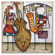 Stupell Industries Musical Duet Abstract Modern Painting, 12 x 12