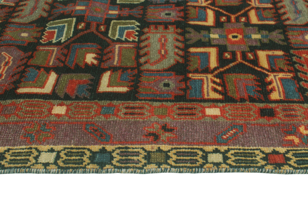 Fine Vintage Distressed Blakey Charcoal/Purple Runner, 2'7x10'0