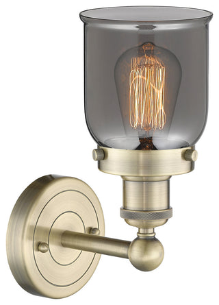 Small Bell 1-Light 7" Sconce, Antique Brass Finish, Plated Smoke Shade