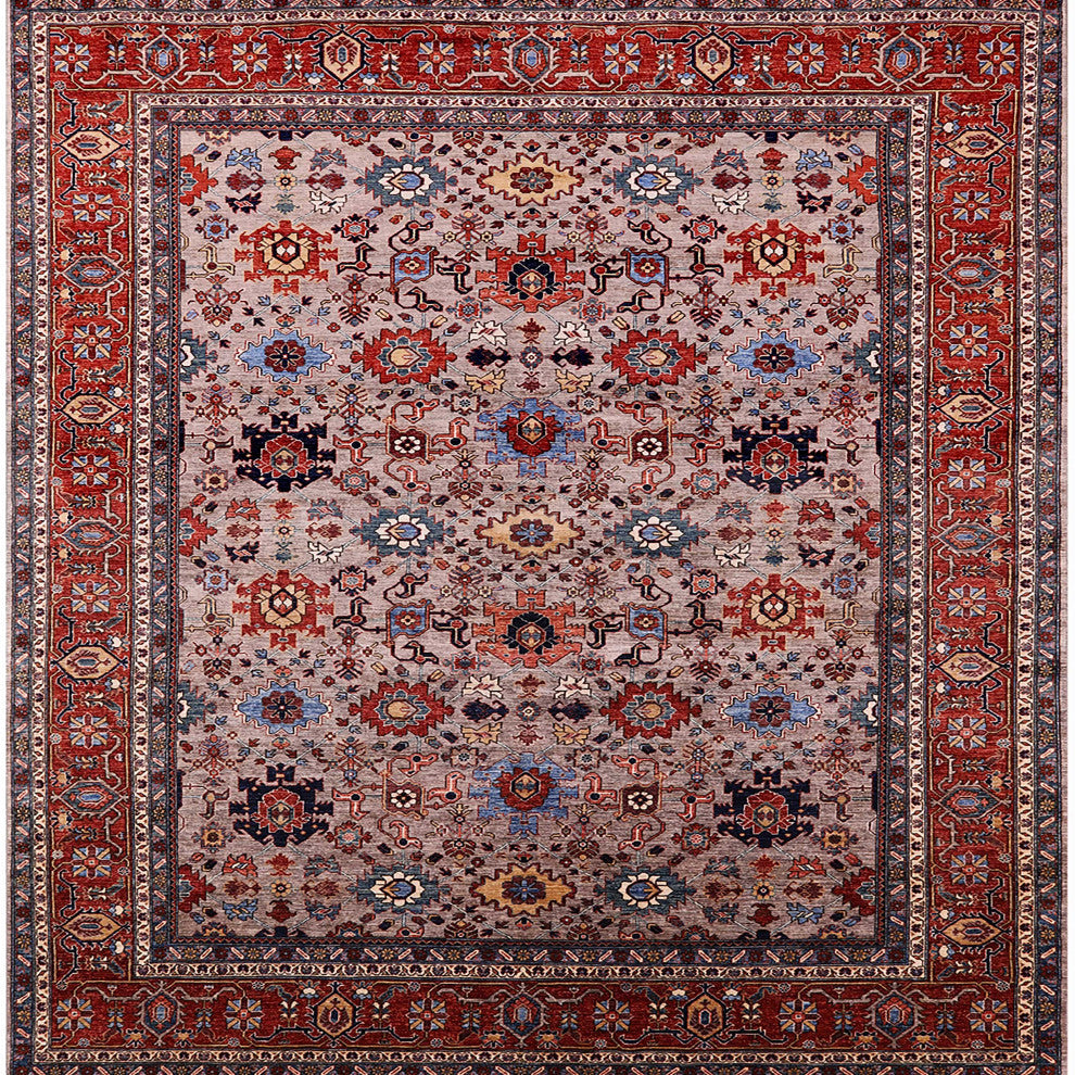 Ahgly Company Indoor Square Mid-Century Modern Area Rugs, 5' Square