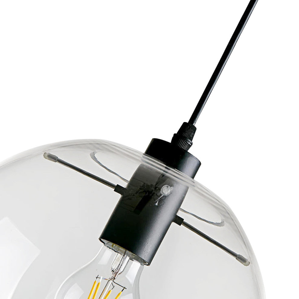Modern Clear Glass Globe Pendant Light, 7.87"