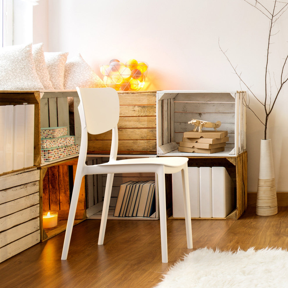 Monna Outdoor Dining Chair, Set of 2, White