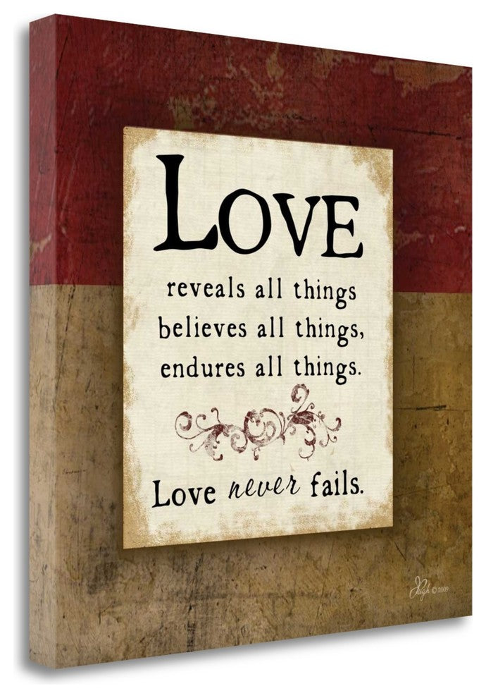 "Love Never Fails" By Jennifer Pugh, Giclee Print on Gallery Wrap Canvas