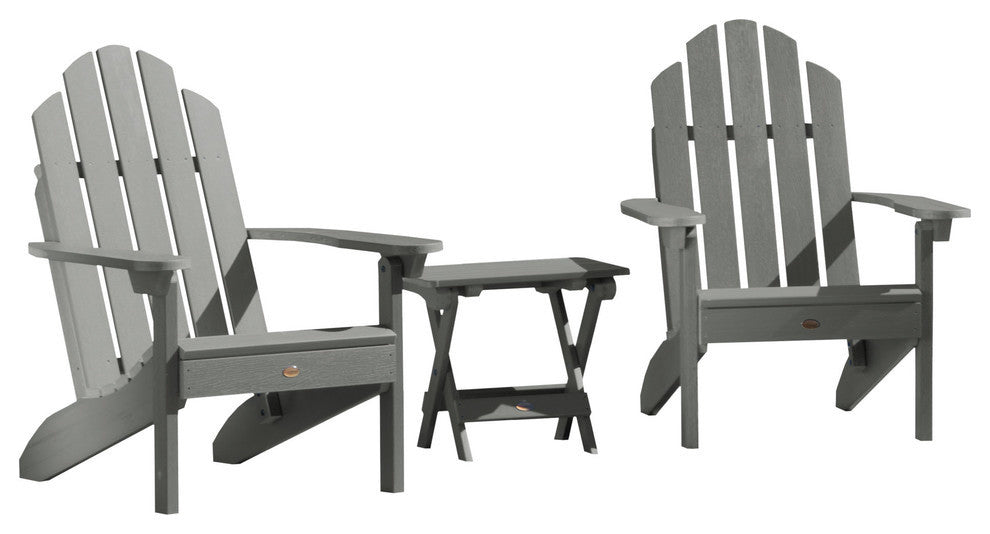 Westport 3-Piece Adirondack Chair and Side Table Set, Coastal Teak