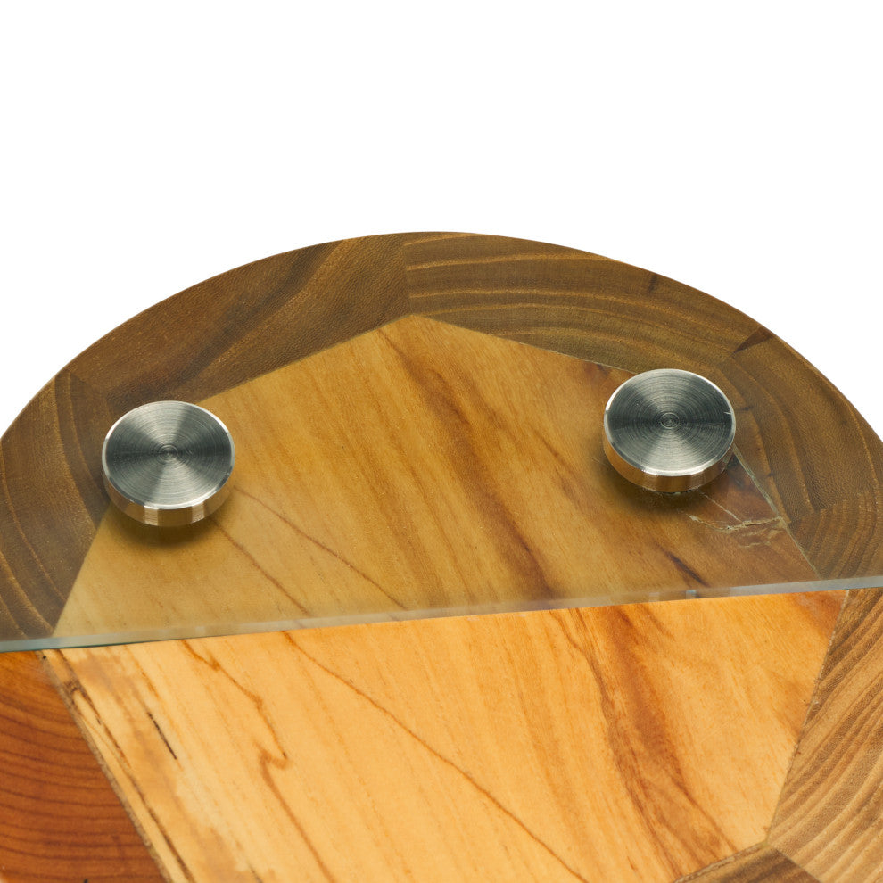 Safavieh Couture Robbie Square Glass Coffee Table, Natural