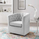 Tufted Armchair Accent Chair, Velvet, Gray, Modern, Lounge Hospitality