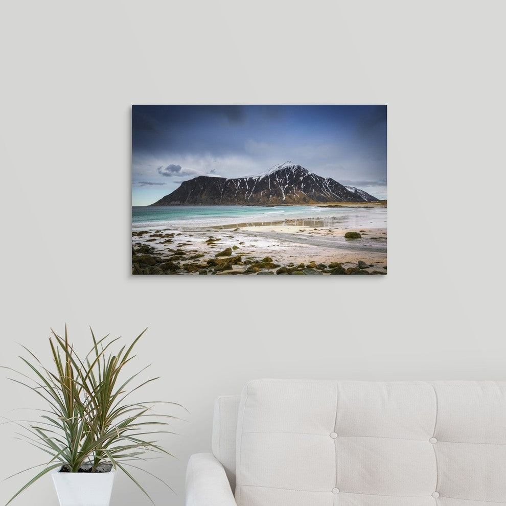"Flakstad Beach Lofoten" Wrapped Canvas Art Print, 24"x16"x1.5"