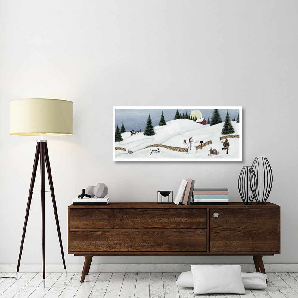 "Christmas Valley Snowman Crop" Paper Print by David Carter Brown, 52"x22"
