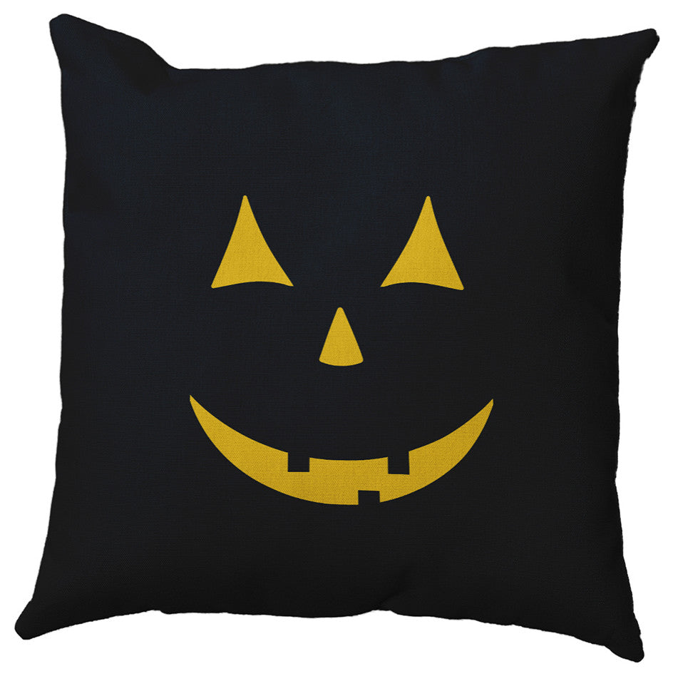 Halloween JackoLantern Indoor/Outdoor Throw Pillow, Black, 20"x20"