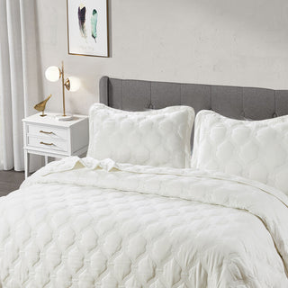 Bradley Down Alternative Quilts Set, White, Queen