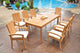9-Piece Outdoor Teak Dining Set: 71" Rectangle Table, 8 Goa Stacking Arm Chairs