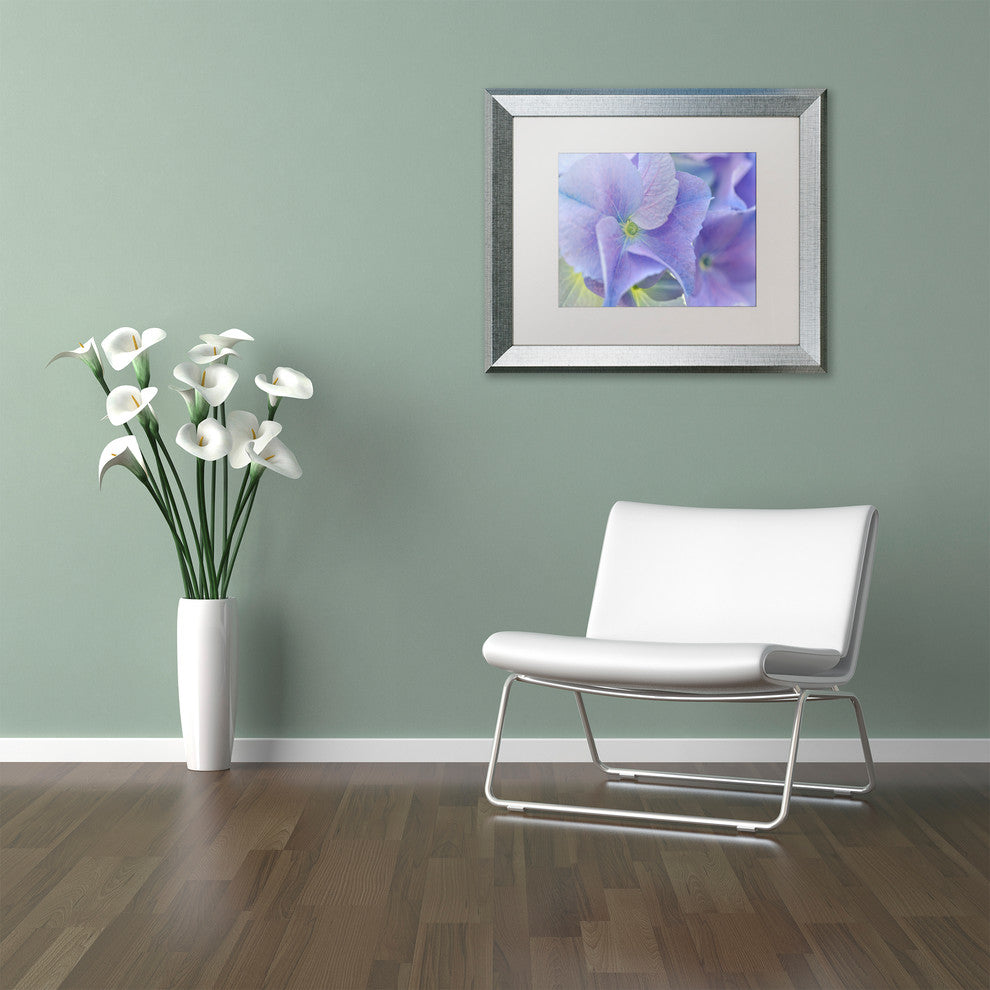 Cora Niele 'Blue Hortensia' Matted Framed Art