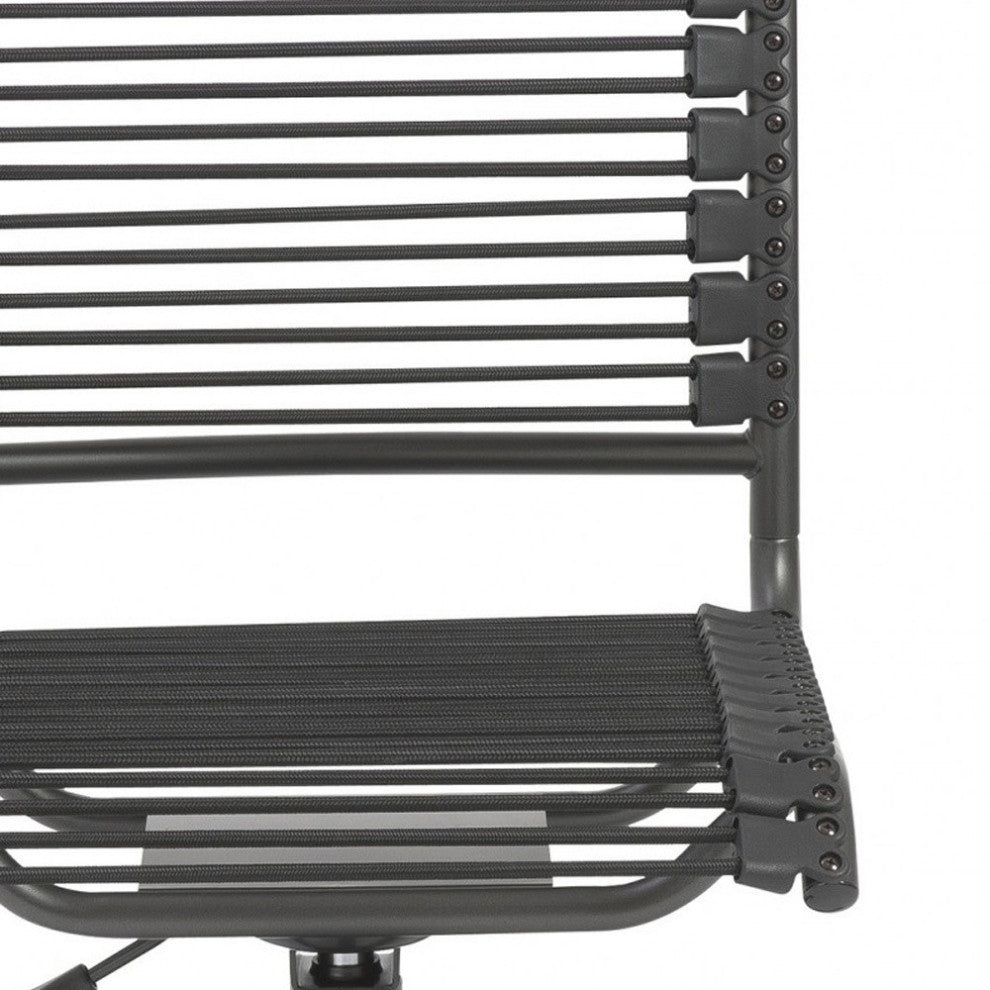 Black Adjustable Height Swivel Bungee Rolling Office Chair