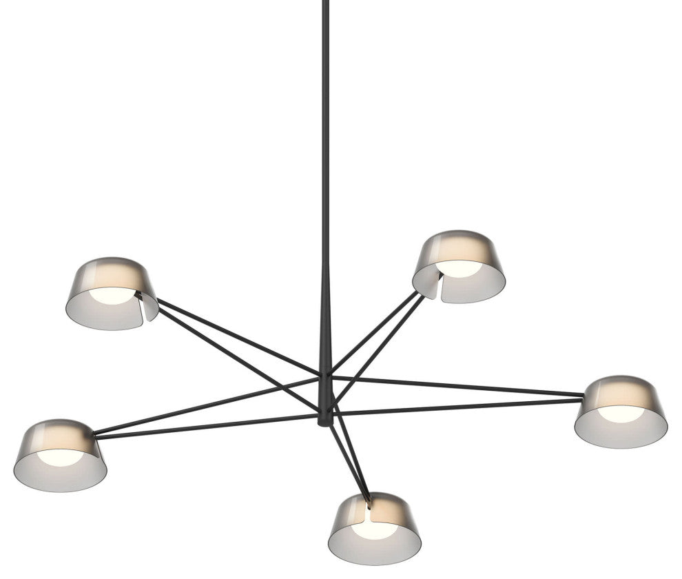 Sonneman 2035.25 Ray 45"W LED Round Chandelier - Satin Black