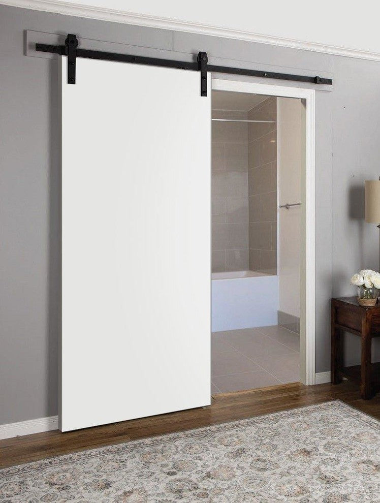 Sliding Barn Door 28 x 80 & 6.6FT Rail| Planum 0010 White Silk|