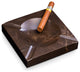 Handcrafted Genuine Marble 4 Cigar Ashtray, Amber Emperador Marble