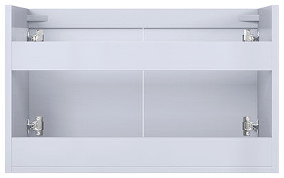 Geneva Transitional Glossy White 30" Single Vanity with 30" Led Mirror