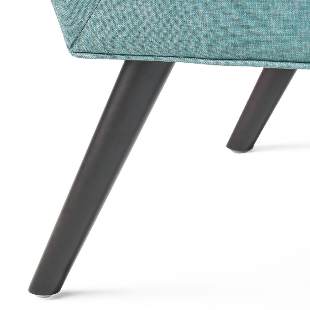 GDF Studio Rouvo Blue Fabric Ottoman Bench