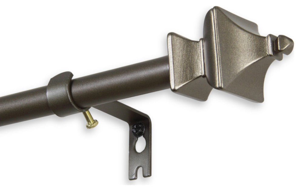 Gavin 5/8" Curtain Rod, Antique Gold, 84-120"