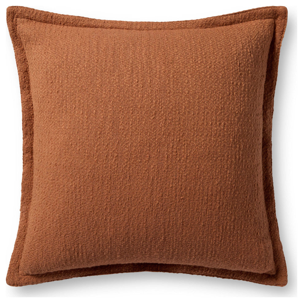 Chris Loves Julia x Loloi Morris Orange 22'' x 22'' Cover With Poly Pillow