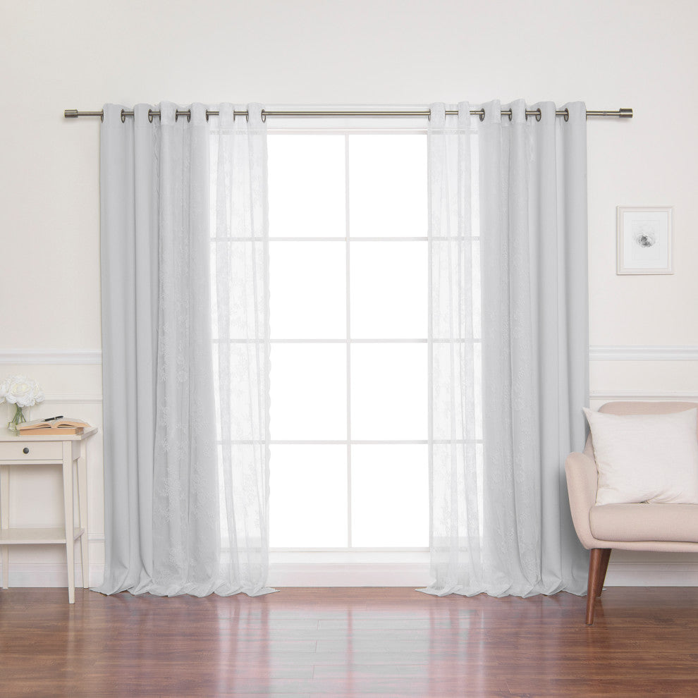 Rose Sheers and Blackout Curtains, Vapor, 52"x84"