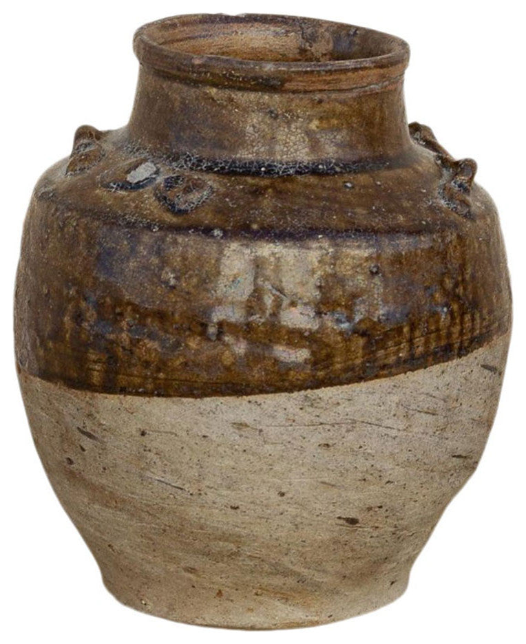 Burmese Brown Glazed Terracotta Pot