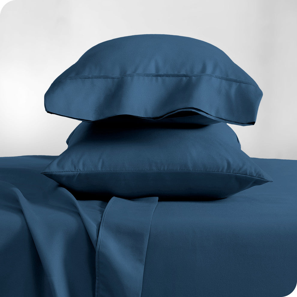 Bare Home Microfiber Pillowcases - Set of 2, Dark Blue, Standard