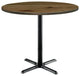 KFI Urban Loft 30" Round Top Breakroom Table Natural Black X Base Bistro Height