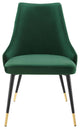 Tufted Side Dining Chair, Velvet, Green, Modern, Bistro Restaurant Hospitality