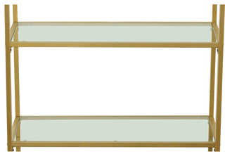 Marcello Glass Shelves Bookcase, Gold