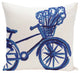 La Bicicleta Geometric Print Outdoor Pillow, Dazzling Blue, 20"x20"