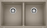 Blanco Precis 18.12"x29.75" 2 Basin Granite Undermount Kitchen Sink, Truffle