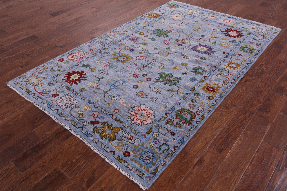 5' 1" X 8' 4" Turkish Oushak Hand Knotted Wool Rug - Q15466