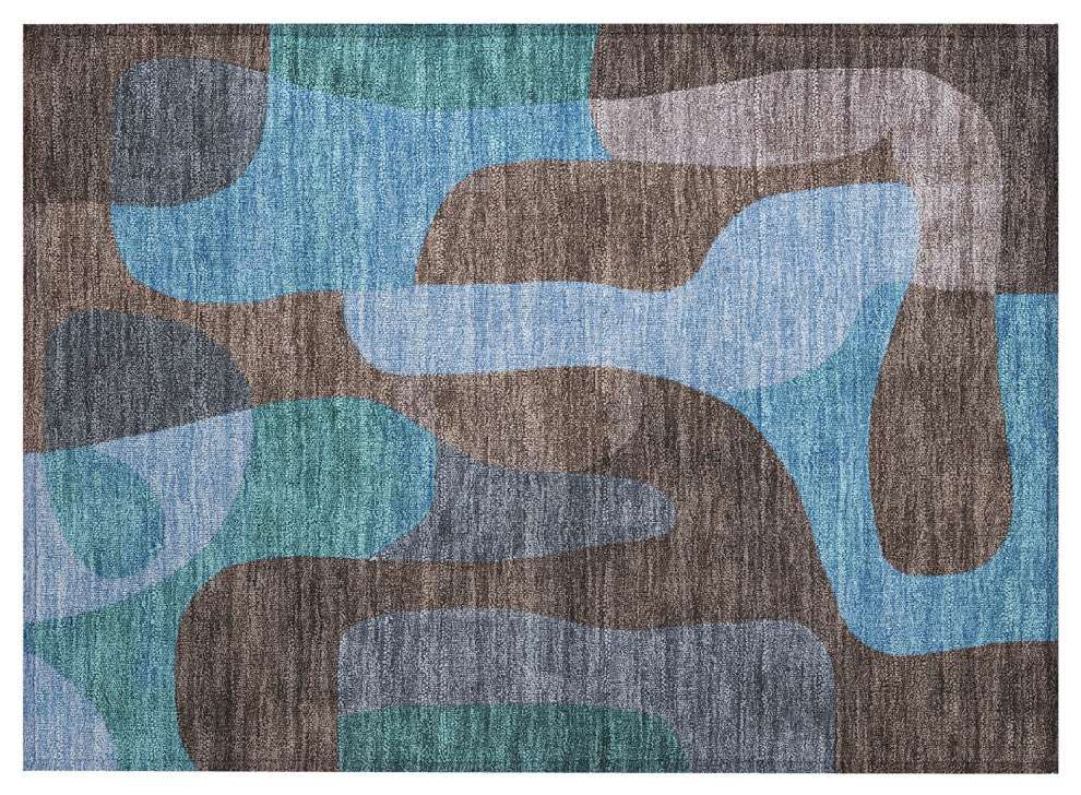 Machine Washable Indoor/Outdoor Chantille ACN1867 Brown 1'8" x 2'6" Rug